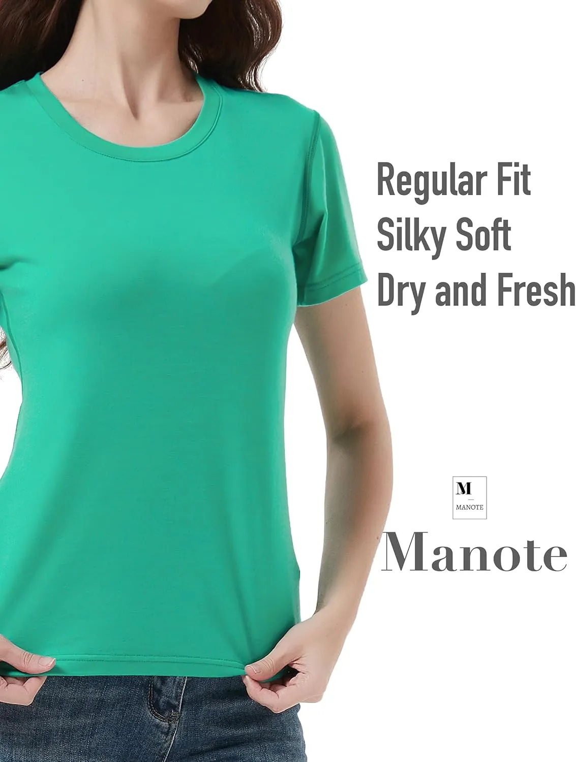 100% Merino Wool T Shirts Women, Short Sleeve Crew Neck Tee Lightweight Undershirt, No-Odor Base Layer for Hiking