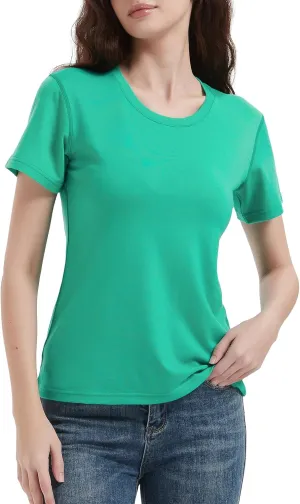 100% Merino Wool T Shirts Women, Short Sleeve Crew Neck Tee Lightweight Undershirt, No-Odor Base Layer for Hiking