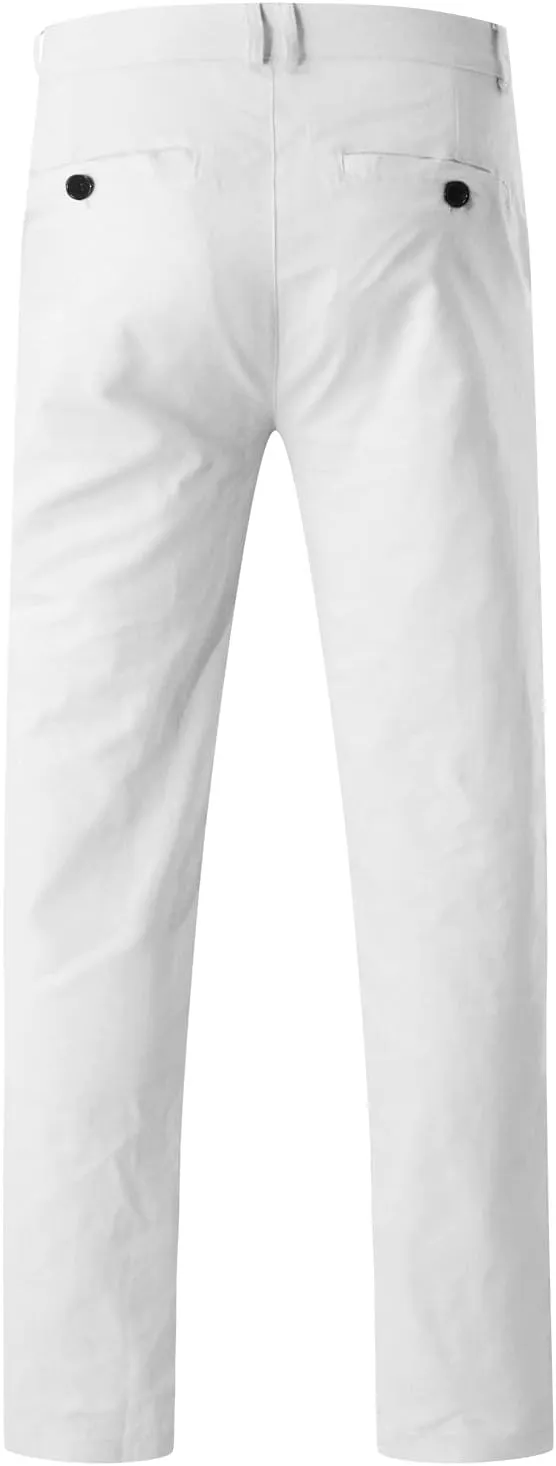 2021 Mens Chino Fit Flat Front Dress Pants Casual Cotton Jeans Slim Fit Skinny Stretchy Slacks Tapered Trousers