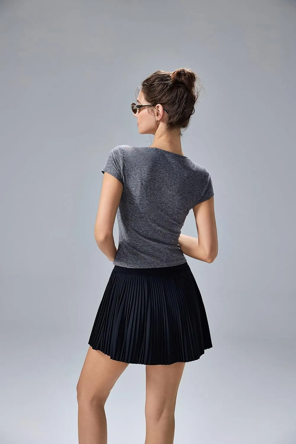 altiland Scoop Neck Workout T Shirt for Woman, Ultra-Soft Quick Dry Athletic Tee Yoga Running Cropped Short Sleeve Tops