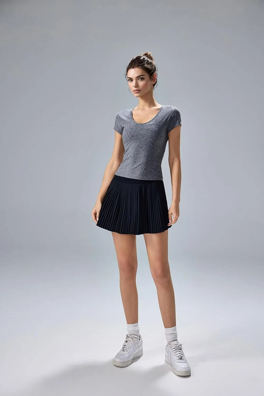 altiland Scoop Neck Workout T Shirt for Woman, Ultra-Soft Quick Dry Athletic Tee Yoga Running Cropped Short Sleeve Tops