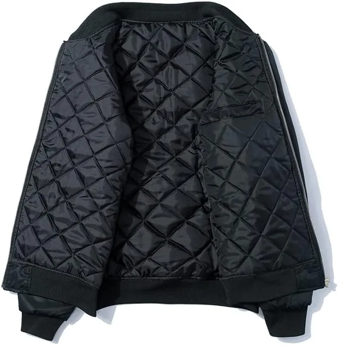 Aoleaky Cotton Padded Men's Jacket Embroidered Sukajan Coat,Thick Pilot Bomber,Spring/Autumn/Winter Wear