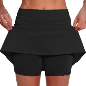 Athletic Skorts for Woman Cute Running Mini Skirt Tummy Control High Waisted Tennis Skirts with Shorts Casual Yoga Skort