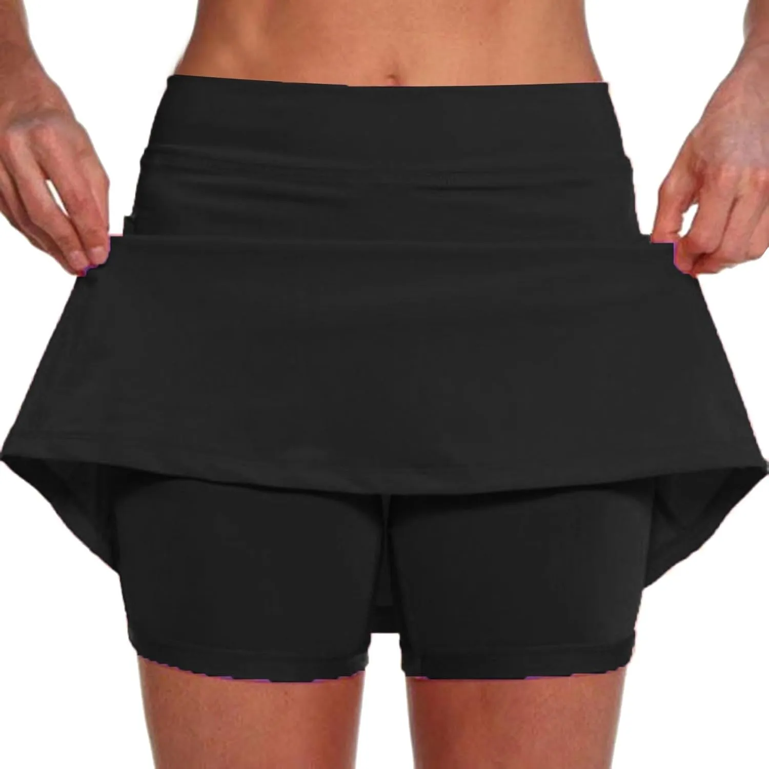 Athletic Skorts for Woman Cute Running Mini Skirt Tummy Control High Waisted Tennis Skirts with Shorts Casual Yoga Skort