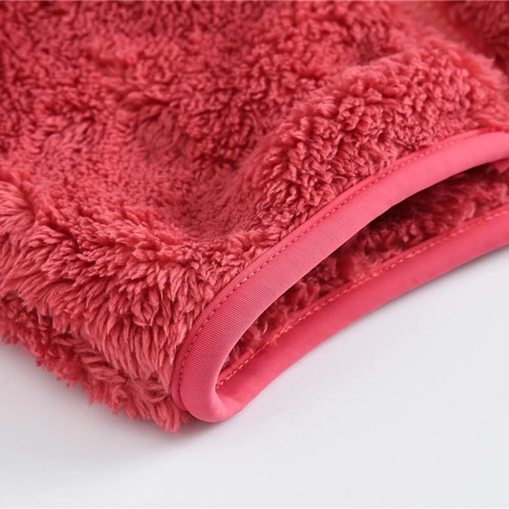 Baby Boys Girls Hooded Jacket Hoodie Winter Warm Solid Color Coat Toddler Cute Bear Ear Sweater Thick Clothes