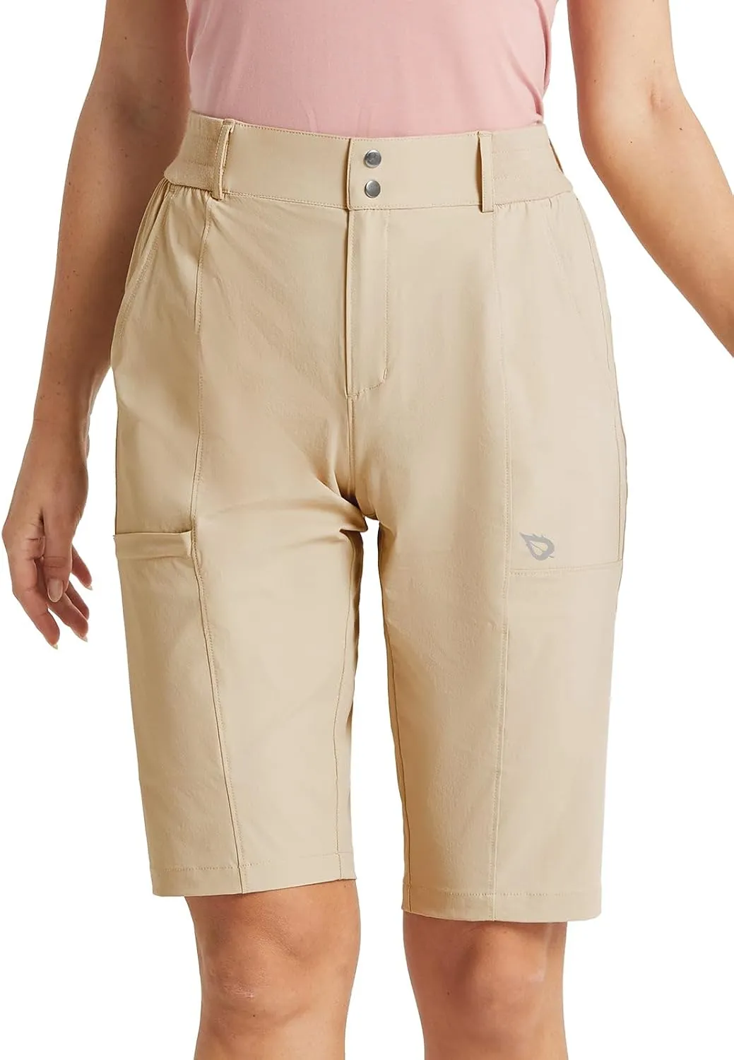 baleaf Women's Bermuda Long Shorts 13" Golf Shorts Knee Length Hiking Quick Dry High Waist Stretch Water Resistant