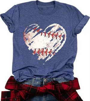 Baseball T Shirts for Women Baseball Mom Tshirt Softball Graphic Tee Tops Game Day Gifts Casual Short Sleeve Tops