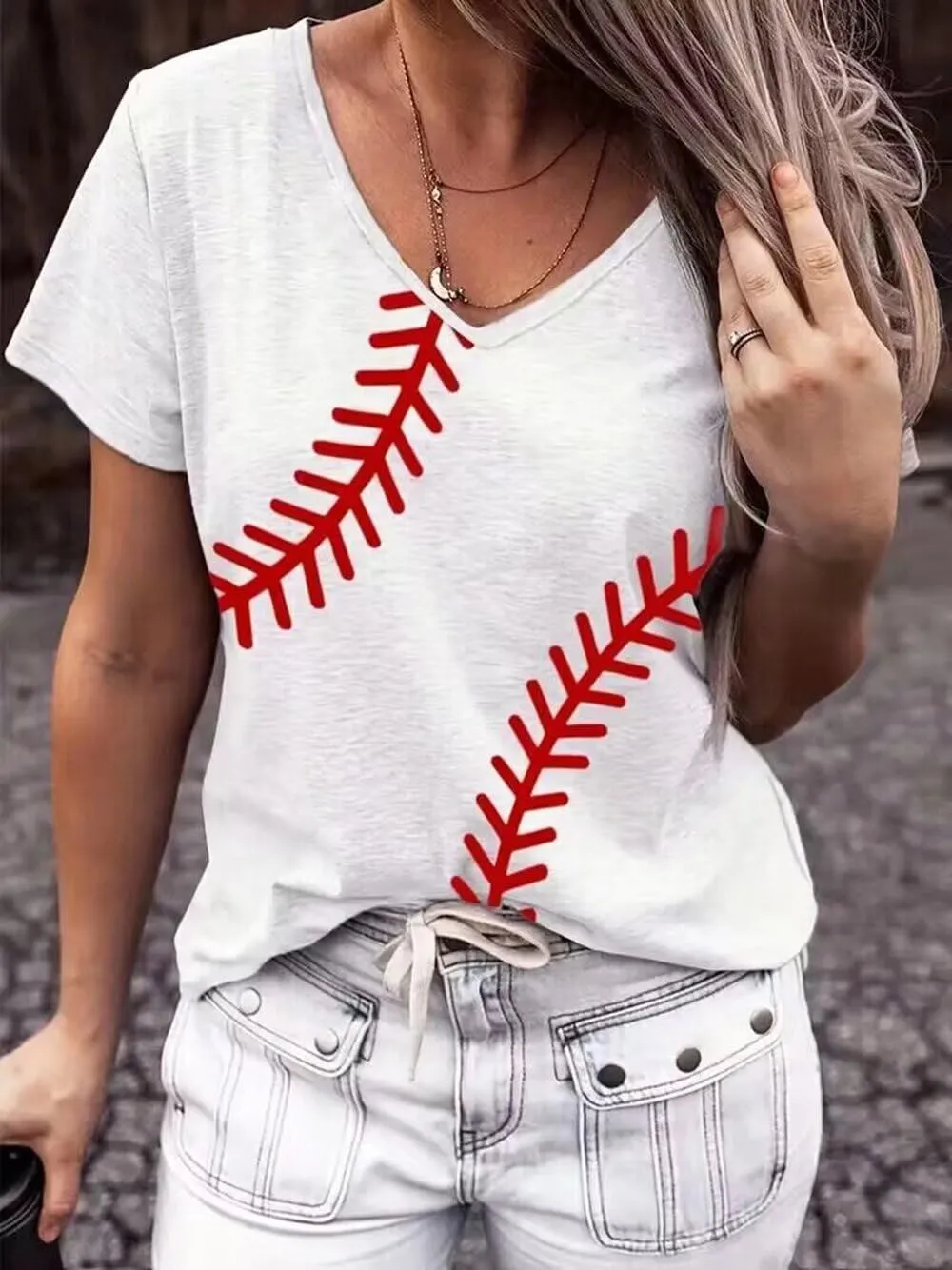 Baseball T Shirts for Women Baseball Mom Tshirt Softball Graphic Tee Tops Game Day Gifts Casual Short Sleeve Tops