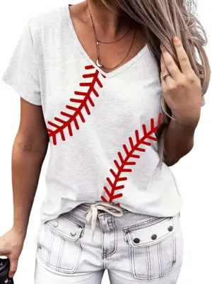 Baseball T Shirts for Women Baseball Mom Tshirt Softball Graphic Tee Tops Game Day Gifts Casual Short Sleeve Tops
