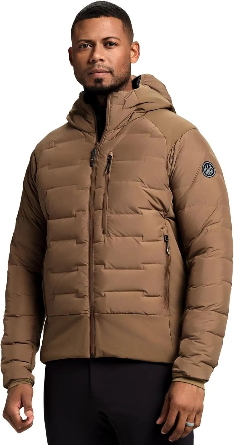 Beretta Men's Tarandus Durable Water-Repellent (DWR) Thermal Hunting Jacket - Goose Down, Integrated Hood & Removable Braces