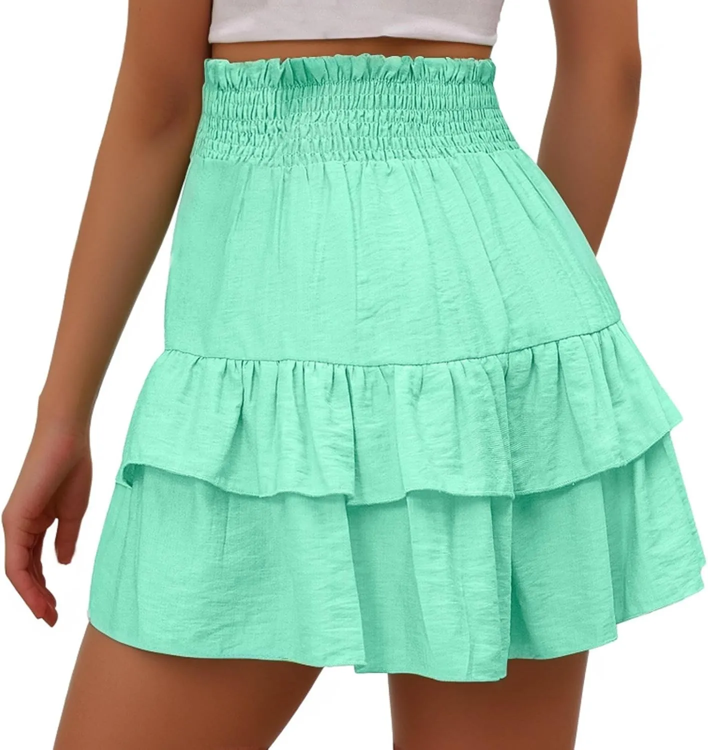Bermuda Skorts 2024 Skirts for Women High Waisted Ruffles Flared Mini Lingerie Skirts Workout Golf Bodycon Casual Skorts