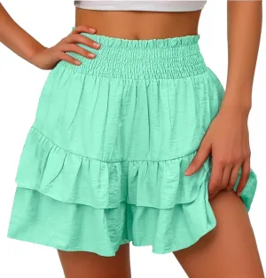 Bermuda Skorts 2024 Skirts for Women High Waisted Ruffles Flared Mini Lingerie Skirts Workout Golf Bodycon Casual Skorts
