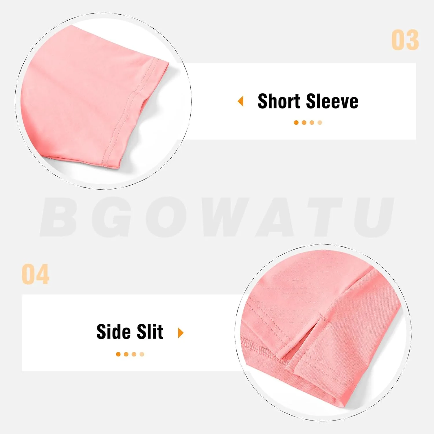 BGOWATU Women's Short Sleeve Golf Polo Shirts 1/4 Zip Tennis Tops Collared T-Shirts UV Protection Quick Dry