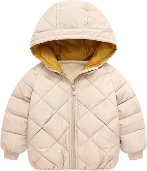 Boys Girls' Winter Coat Light Puffer Jacket Hooded Warm Down Coat Outwear Water-Resistant Packable Puffer Jacket Coat