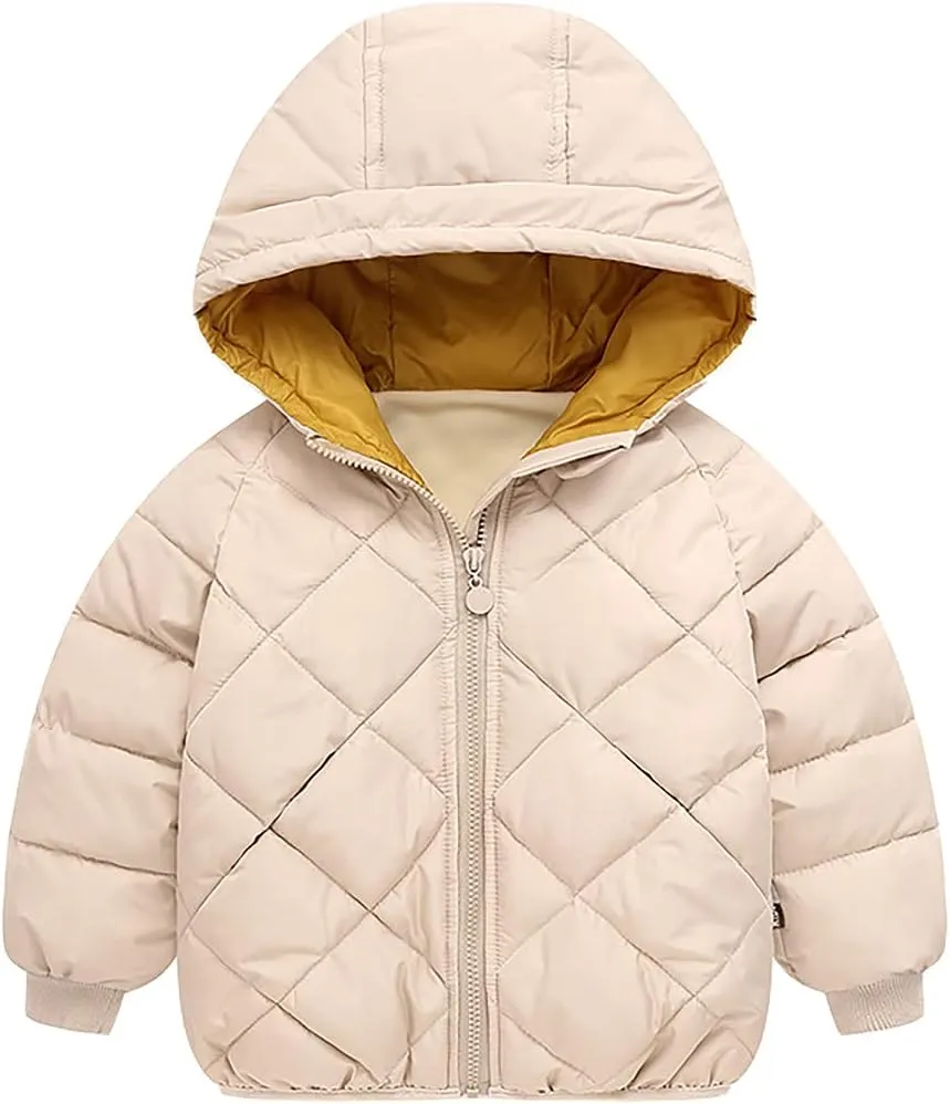 Boys Girls' Winter Coat Light Puffer Jacket Hooded Warm Down Coat Outwear Water-Resistant Packable Puffer Jacket Coat