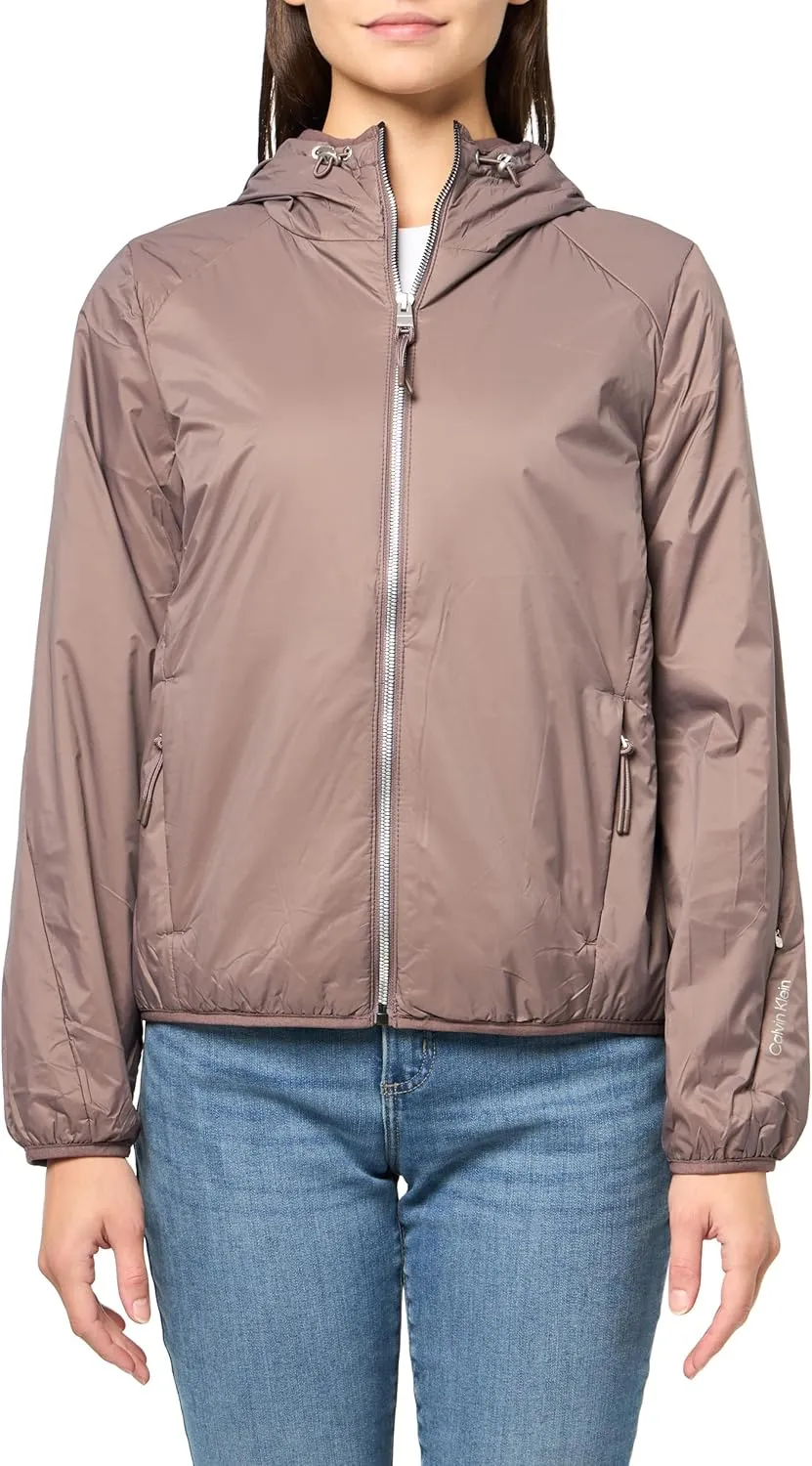 Calvin Klein Women's Essential Polyfill Hooded Bungee Drawcord Jacket