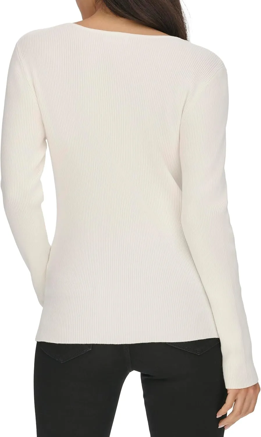 Calvin Klein Women's Square Neck Long Sleeve Sweater
