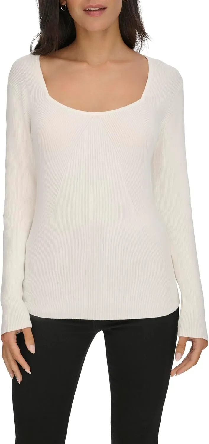 Calvin Klein Women's Square Neck Long Sleeve Sweater