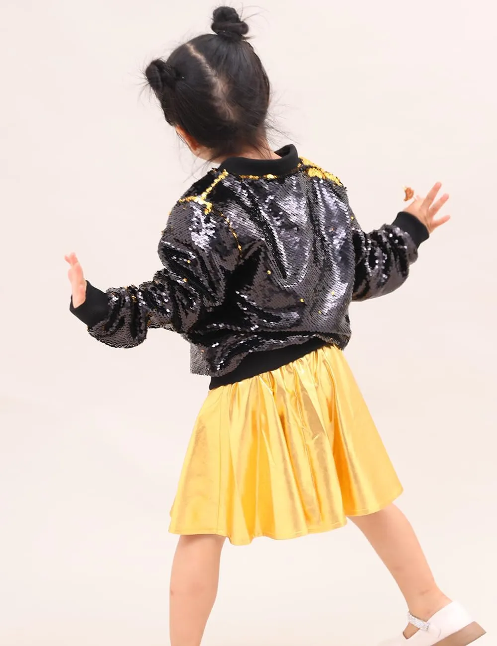 Cilucu Kids Jackets Girls Boys Flip Sequin Zipper Coat Jacket for Toddler Girls Birthday Outerwear Clothes