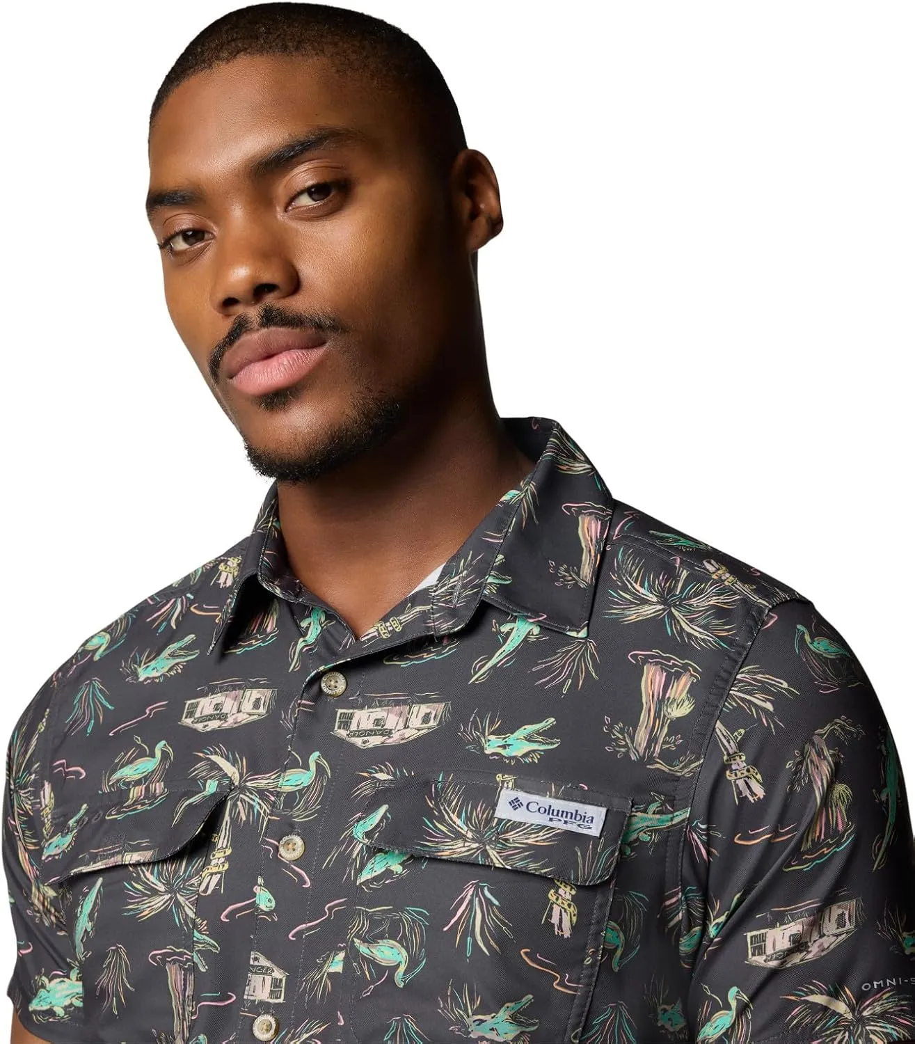 Columbia Men's PFG Uncharted Printed Short Sleeve Shirt