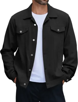 COOFANDY Men's Cotton Denim Jacket Lightweight Trucker Jackets Casual Washed Jean Jacket