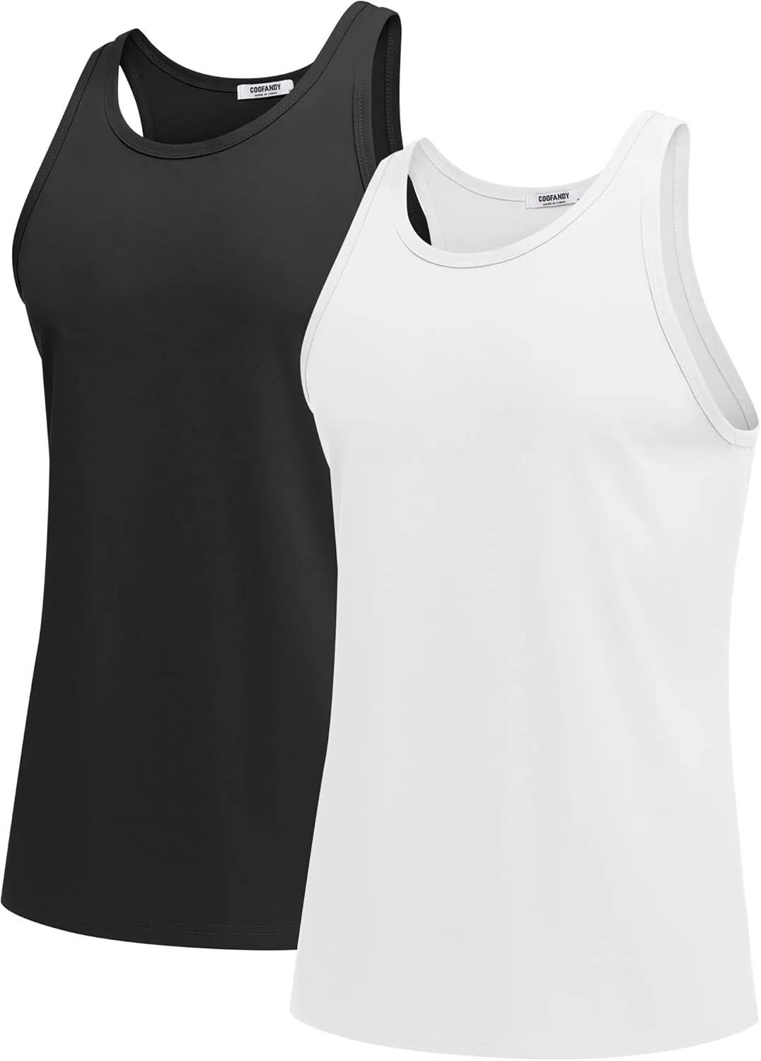 COOFANDY Men's Workout Tank Tops 2 Pack Y Back Sleeveless Shirts Gym Muscle T Shirt Bodybuidling Athletic Stringer Tee