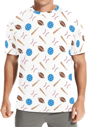 Crew Neck T-Shirts for Men Novelty Short Sleeve Casual Summer Tee Shirt for Gym Basketball Athletic Size S-3XL
