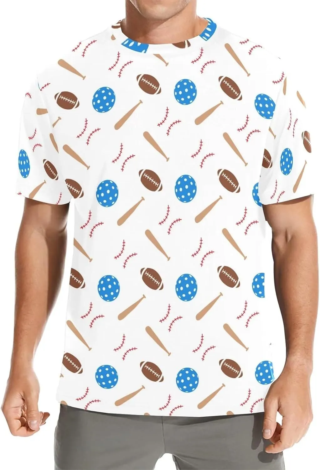 Crew Neck T-Shirts for Men Novelty Short Sleeve Casual Summer Tee Shirt for Gym Basketball Athletic Size S-3XL