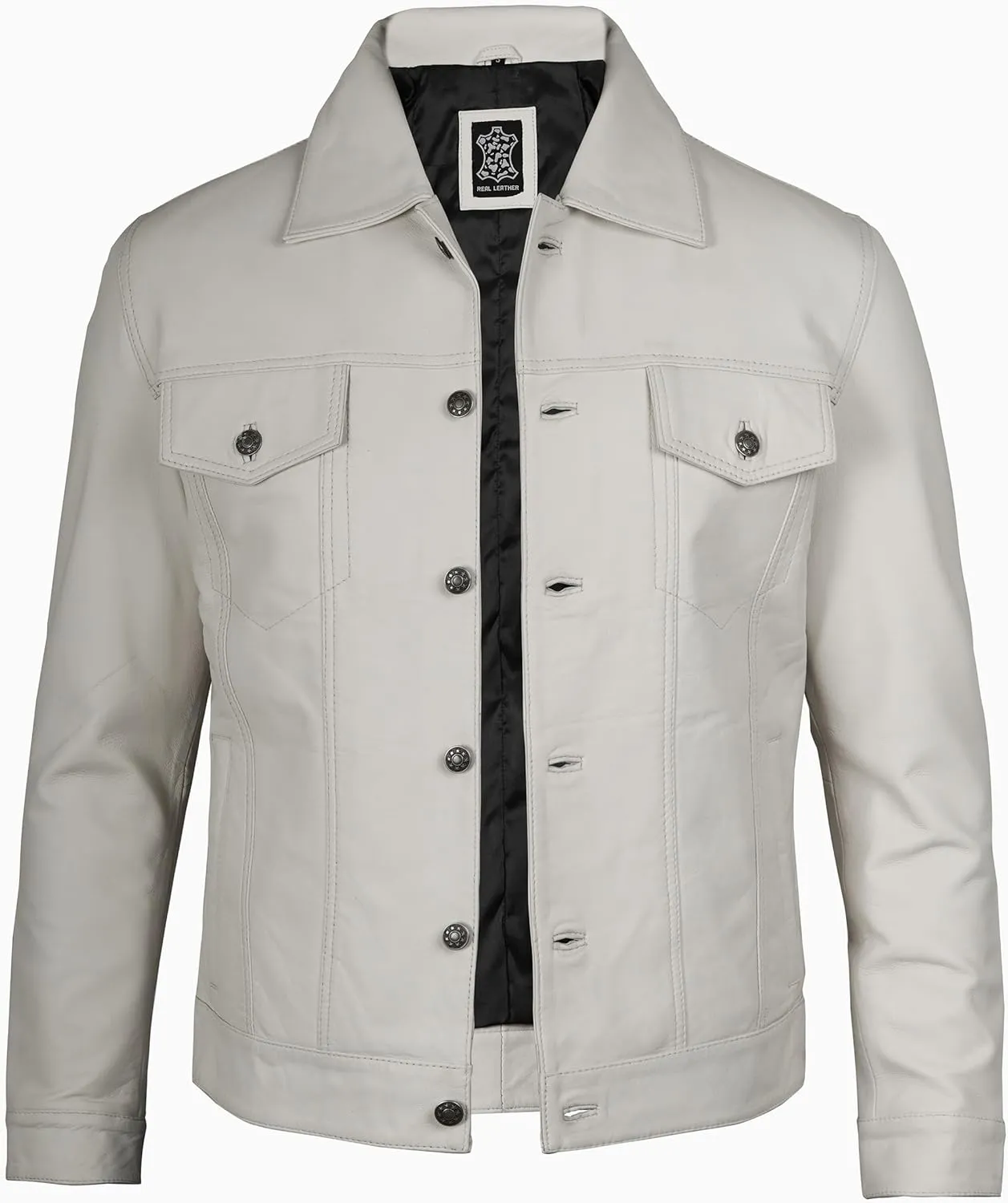 Decrum Leather Jacket For Men - Real Lambskin Vintage Trucker Mens Leather Jackets