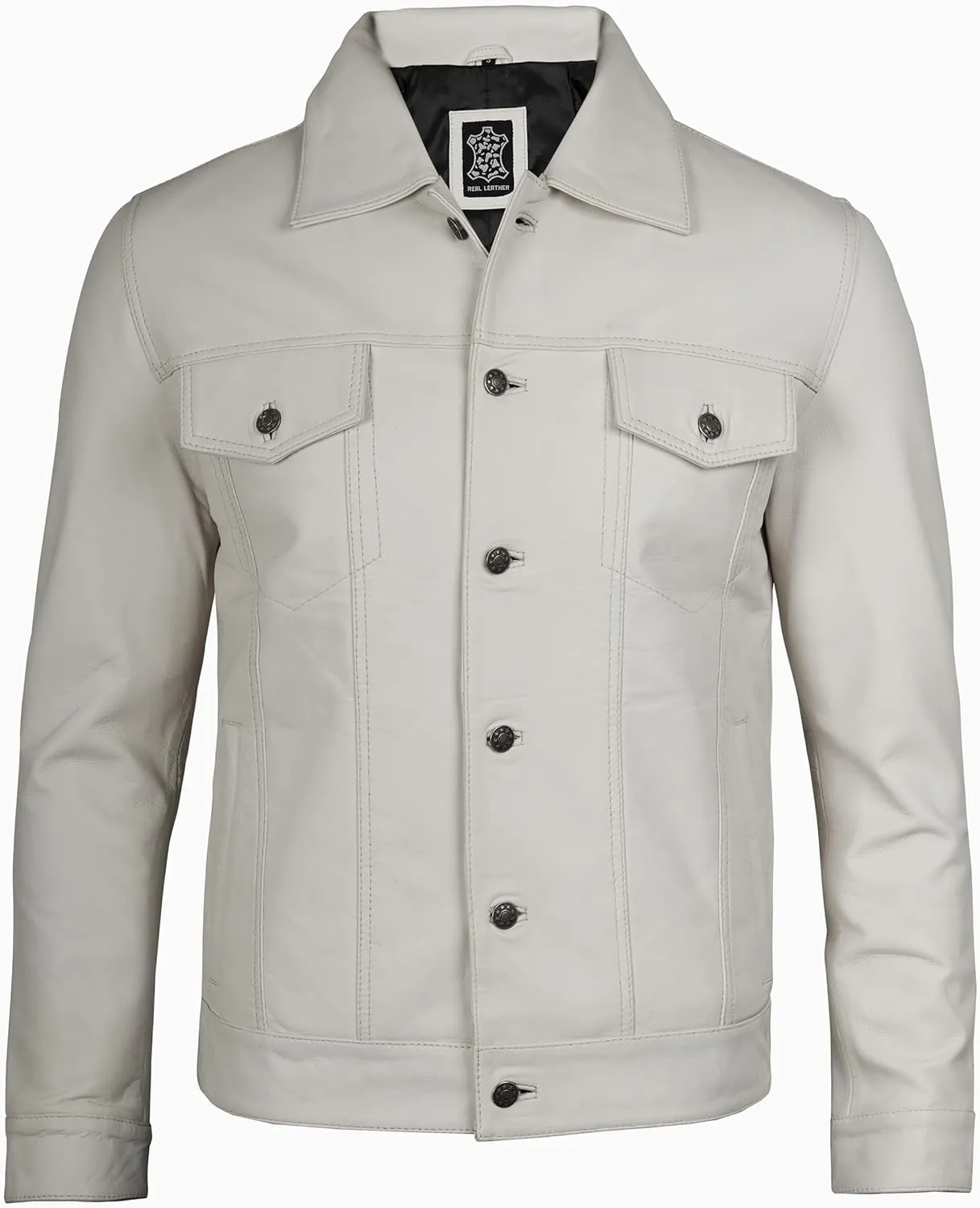 Decrum Leather Jacket For Men - Real Lambskin Vintage Trucker Mens Leather Jackets