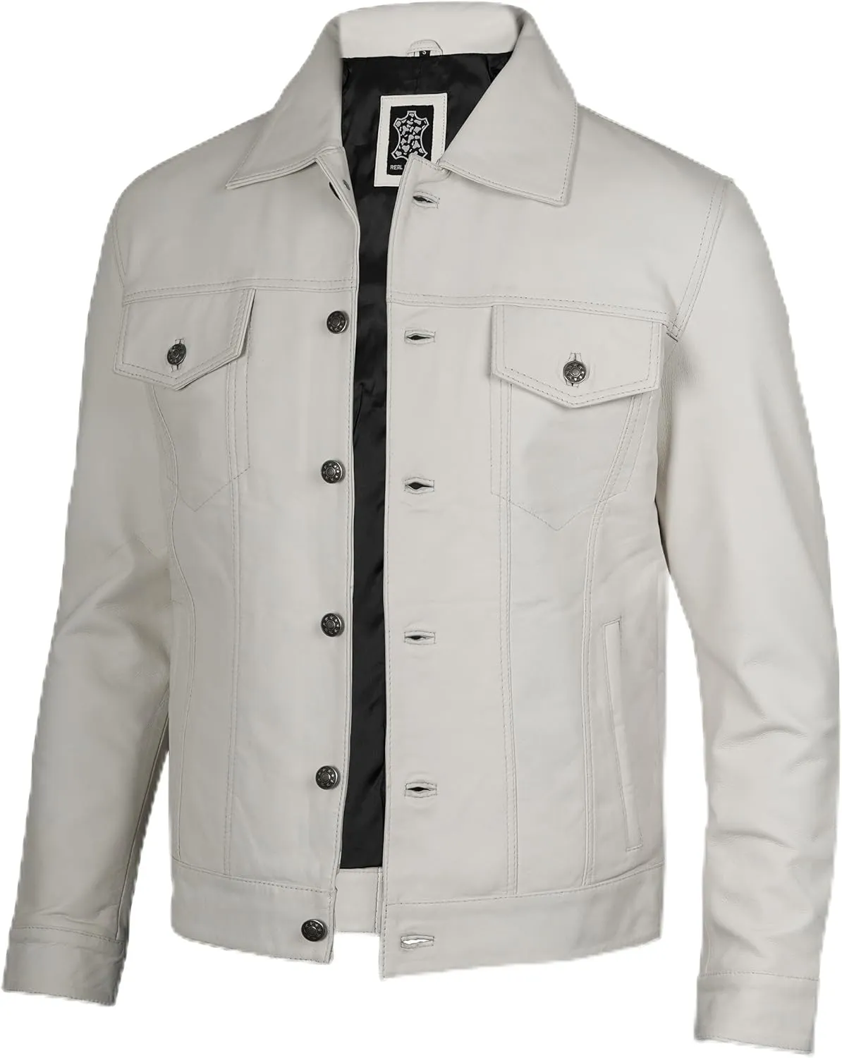 Decrum Leather Jacket For Men - Real Lambskin Vintage Trucker Mens Leather Jackets