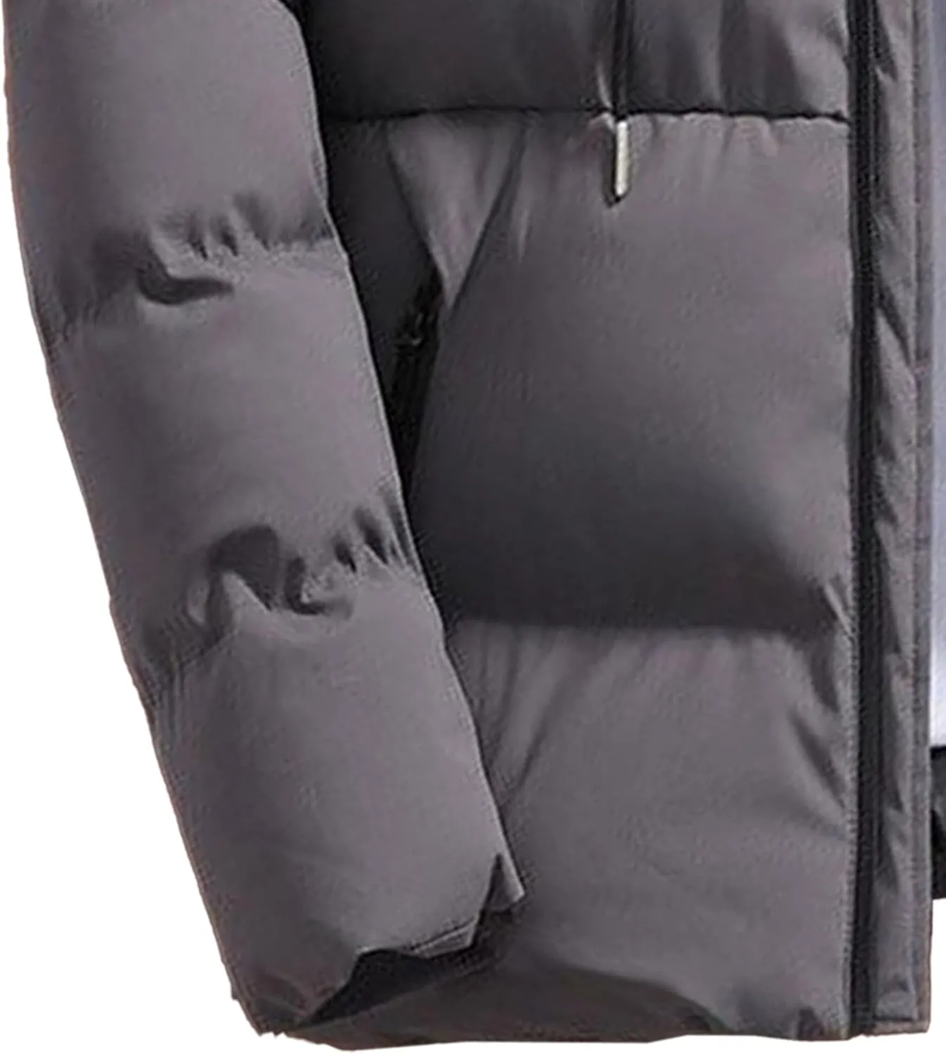 DGHM-JLMY Mens Hooded Drawstring Quilted Coat Windproof Full Zip Short Cotton-Padded Jacket Slim Fit Trendy Bubble Jacket