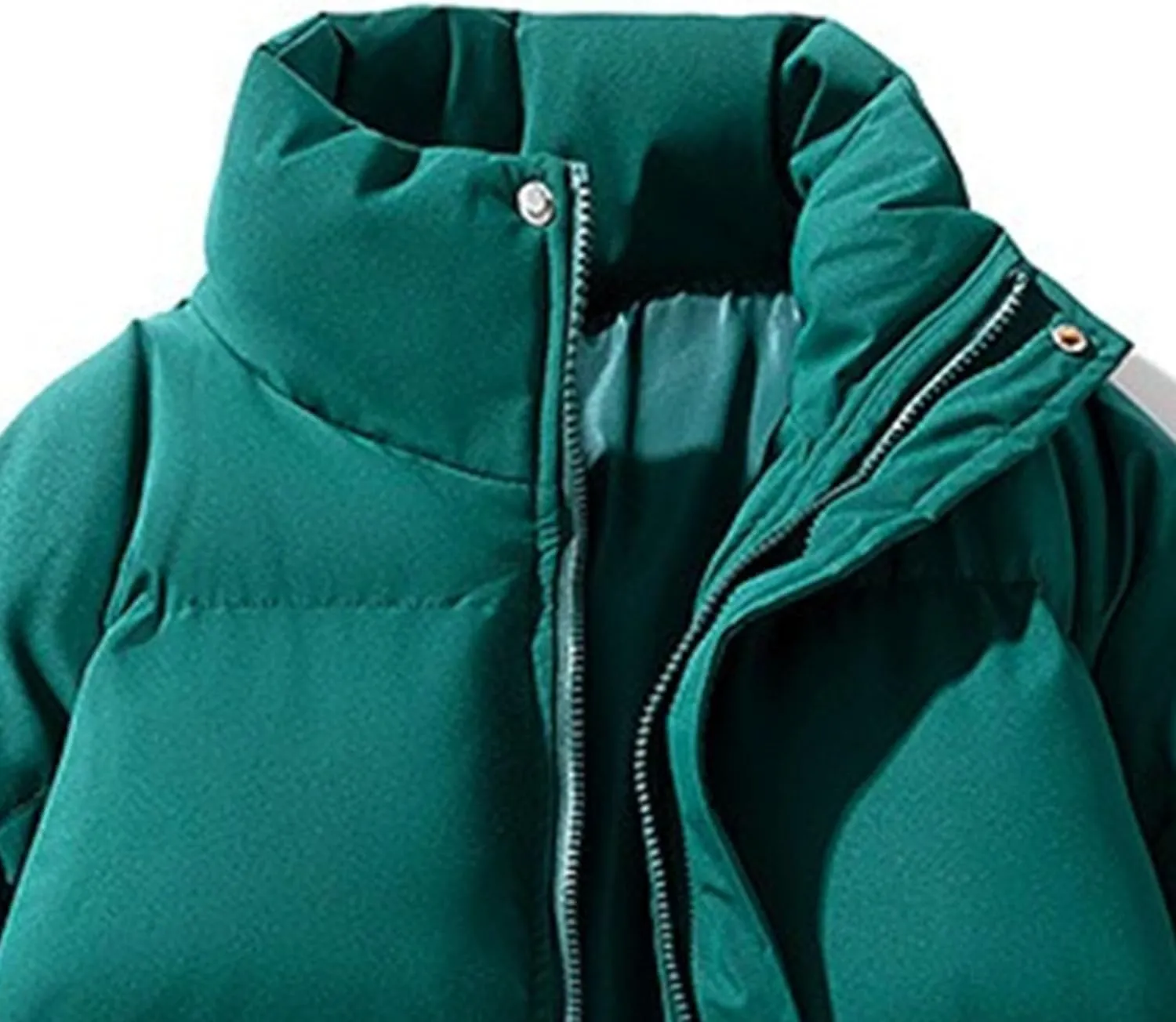 DGHM-JLMY Winter Puffer Jackets For Men Thicken Warm Stand Collar Down Puffy Jacket Solid Couple Casual All-Match Overcoat