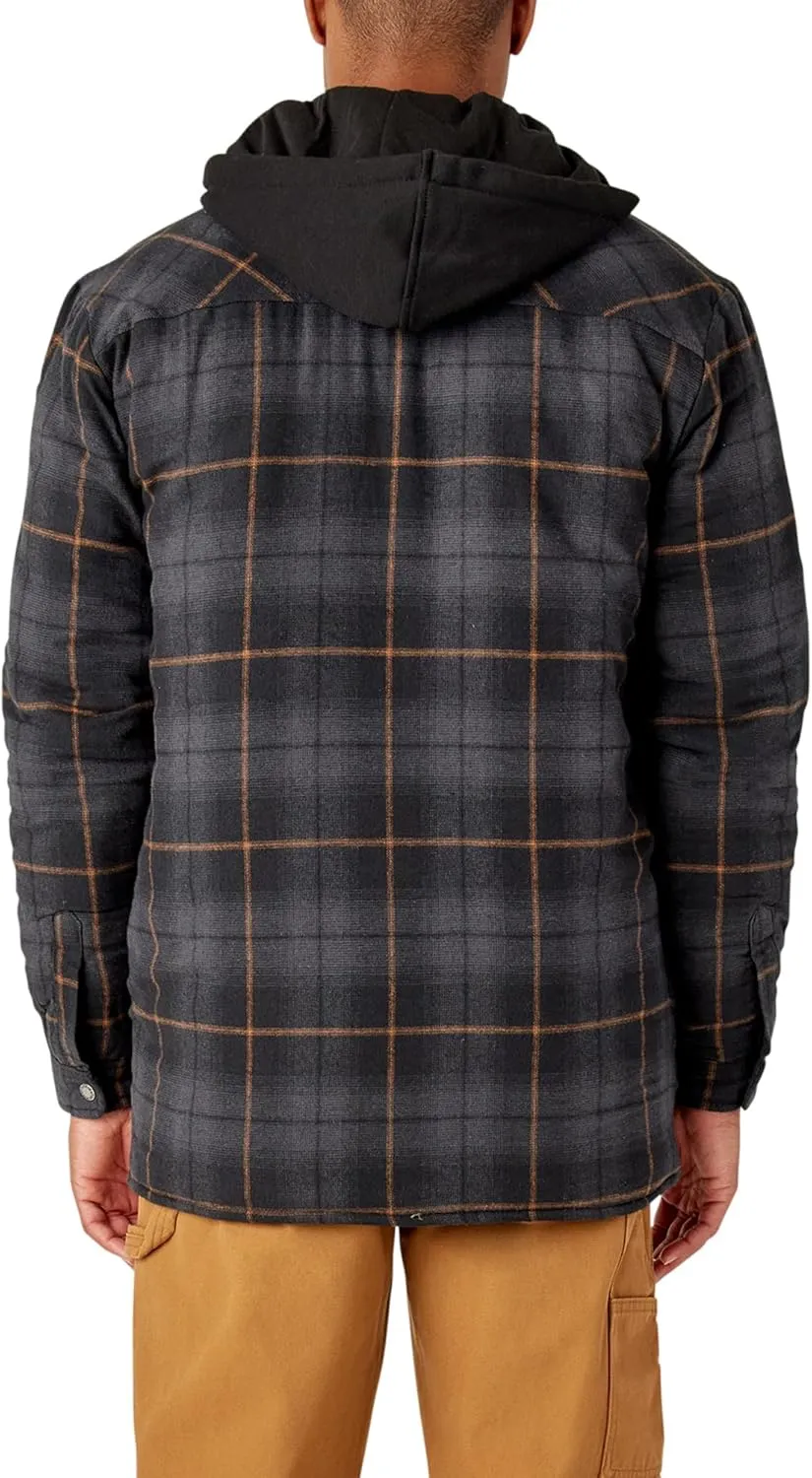 Dickies Mens Water Repellent Flannel Hooded Shirt Jacket