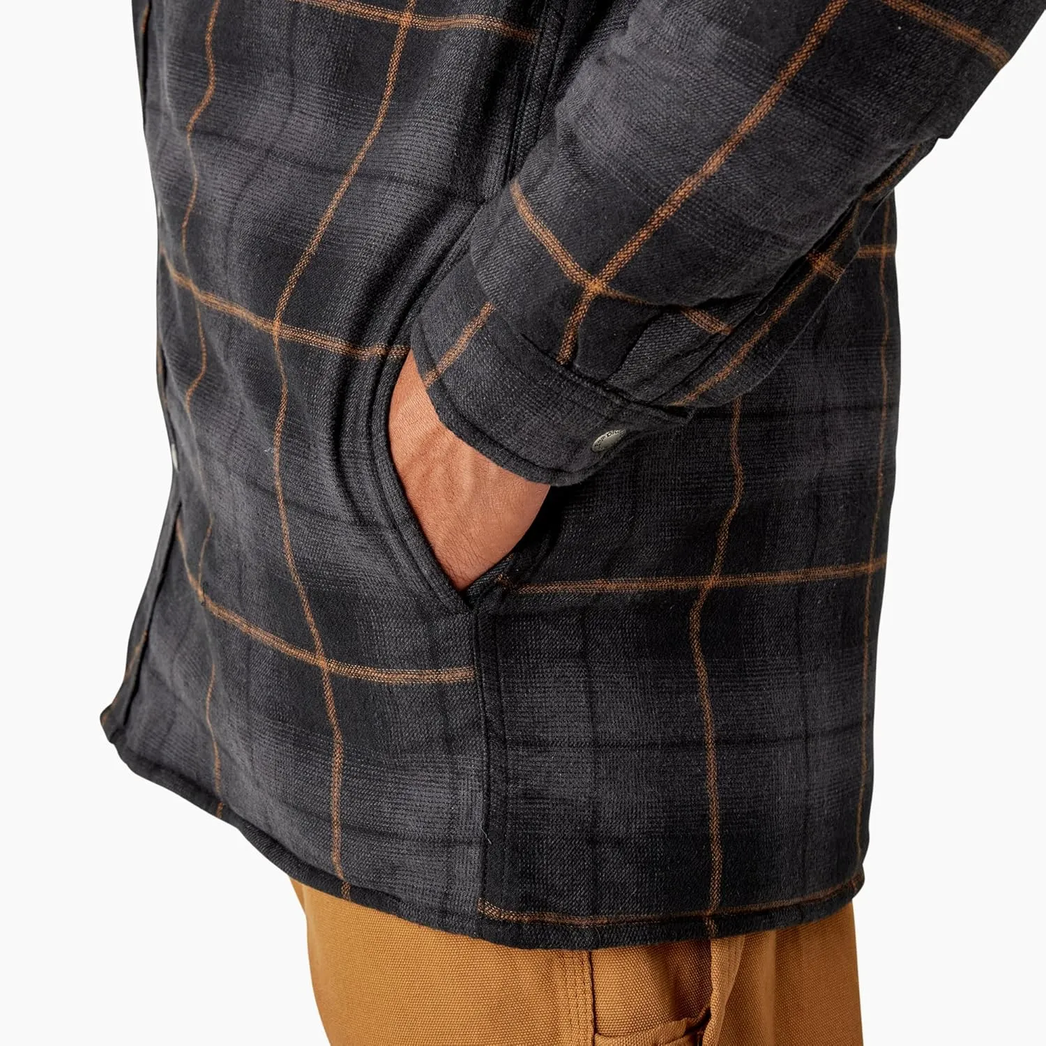 Dickies Mens Water Repellent Flannel Hooded Shirt Jacket