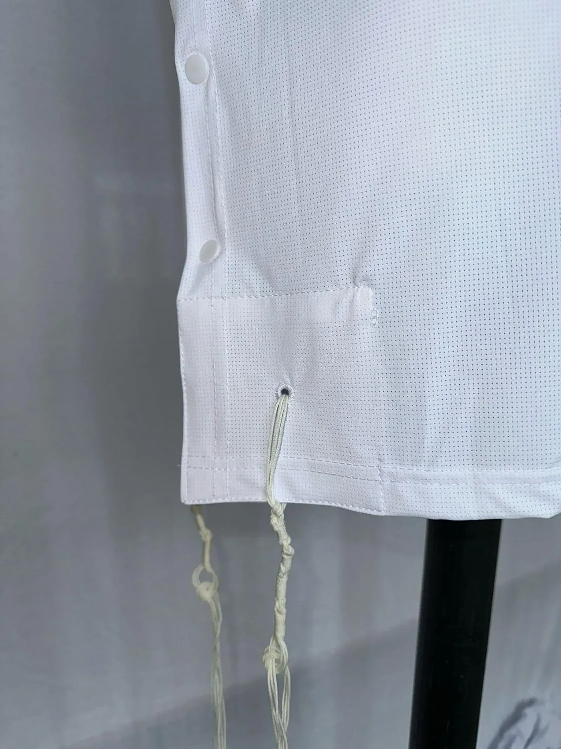 Dry Fit Kosher Tzitzit T-Shirt V neck by Melechet Machshevet Judaica Breathable Moisture-Wicking Athletic Tee Mesh Fabric
