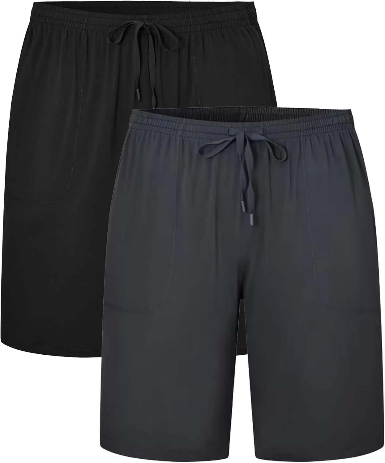 EA'S SECRET Mens Pajama Shorts Bamboo Drawstring Men's Sleep Shorts Soft Lounge Pajama Bottoms with Pockets 2 Pack