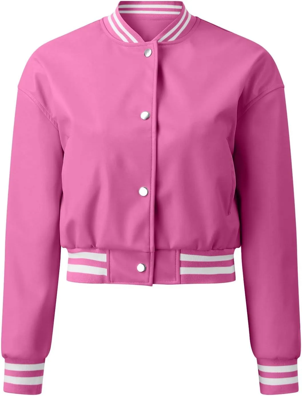 ECKHARDT Jackets for Women Corduroy Patchwork Stand Collar Button Long Sleeve Elastic Leather Pocket Coat Floral Zipped