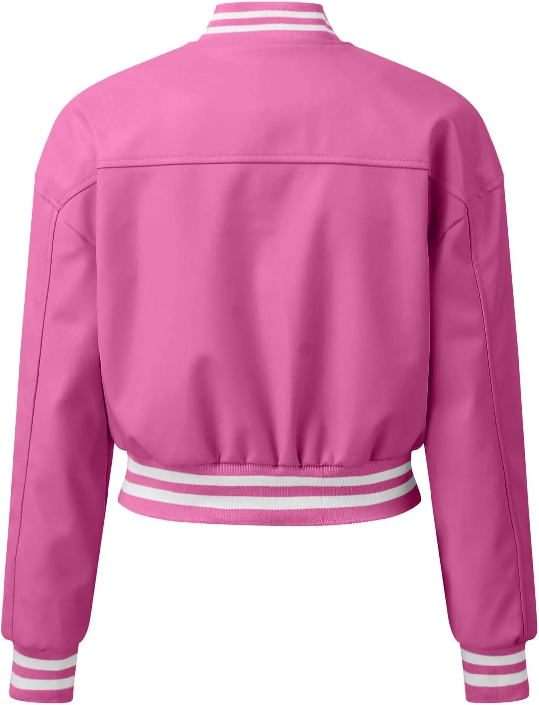 ECKHARDT Jackets for Women Corduroy Patchwork Stand Collar Button Long Sleeve Elastic Leather Pocket Coat Floral Zipped
