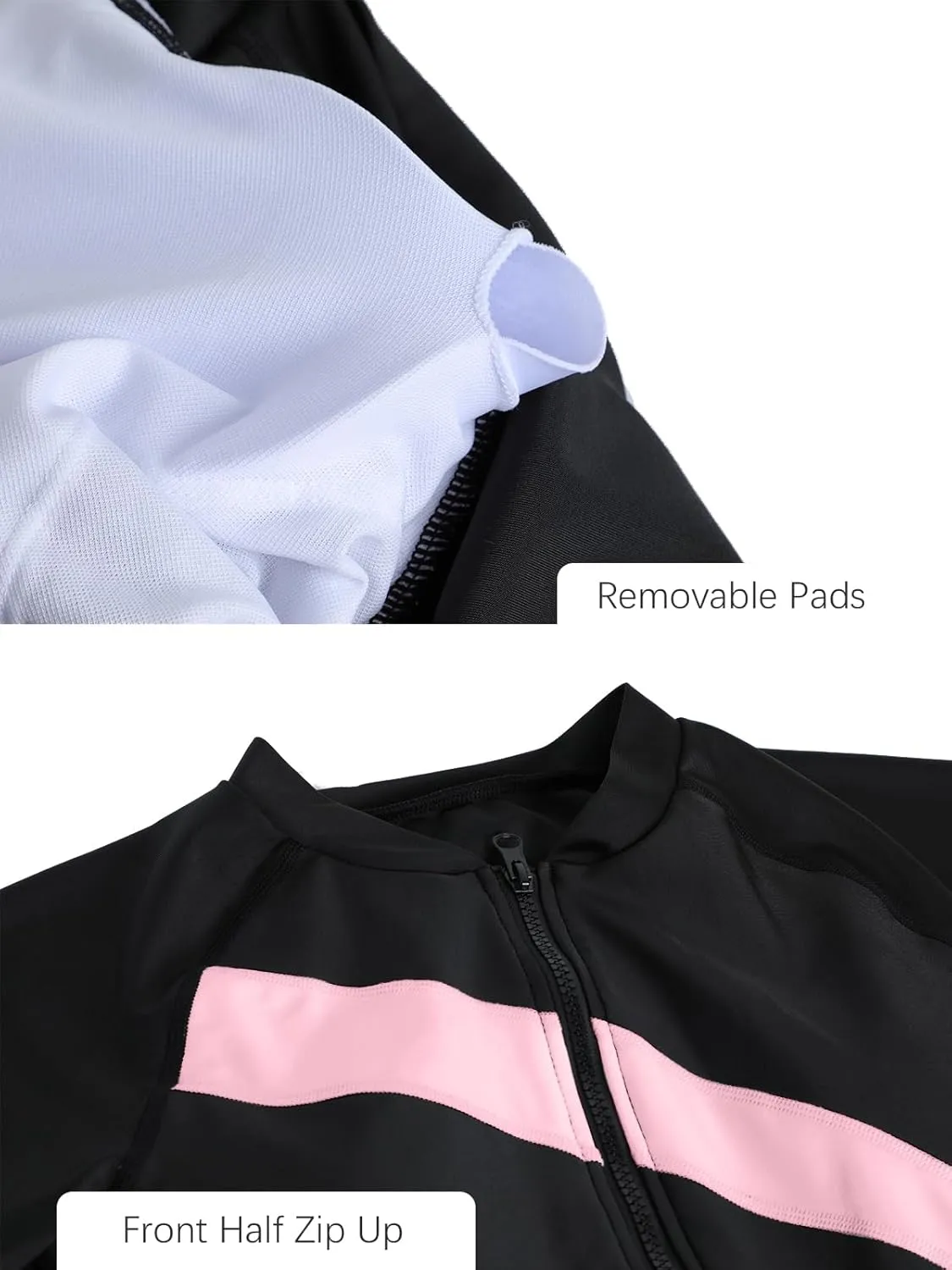 ECUPPER Women One Piece Short Sleeve Swimsuit Boyleg Rash Guard Covered Surfing Suit Zipper Bathing Suit with Built in Bra