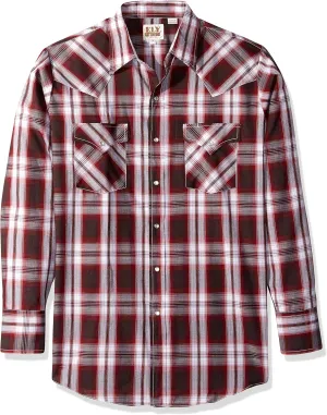 ELY CATTLEMAN Men's Long Sleeve Plaid Western Shirt