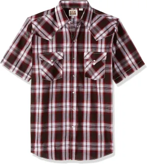 ELY CATTLEMAN Men's Short Sleeve Plaid Western Shirt