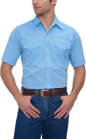 Ely Cattleman Men's Short Sleeve Solid Western Shirt