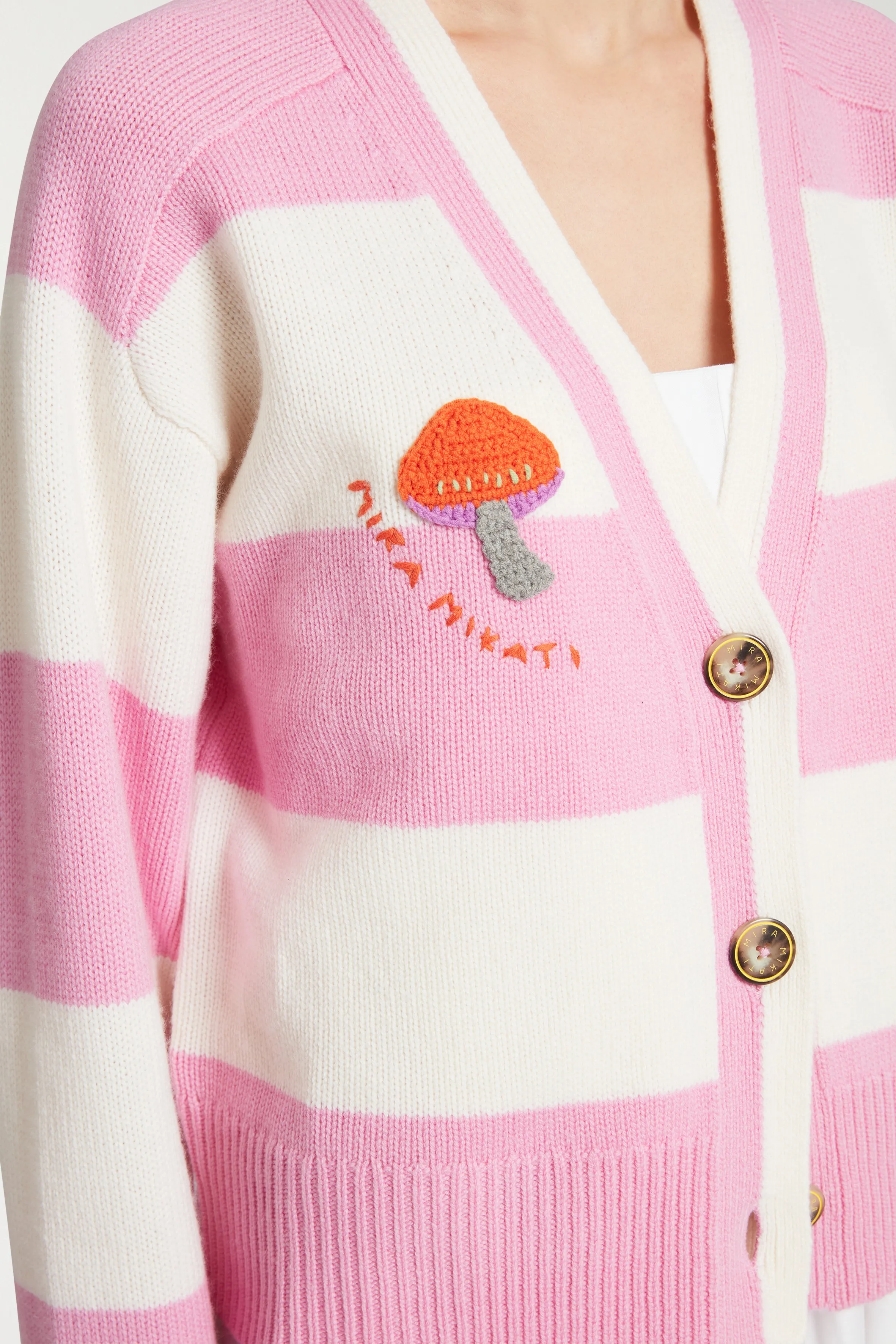 Embroidered Mushroom Cardigan