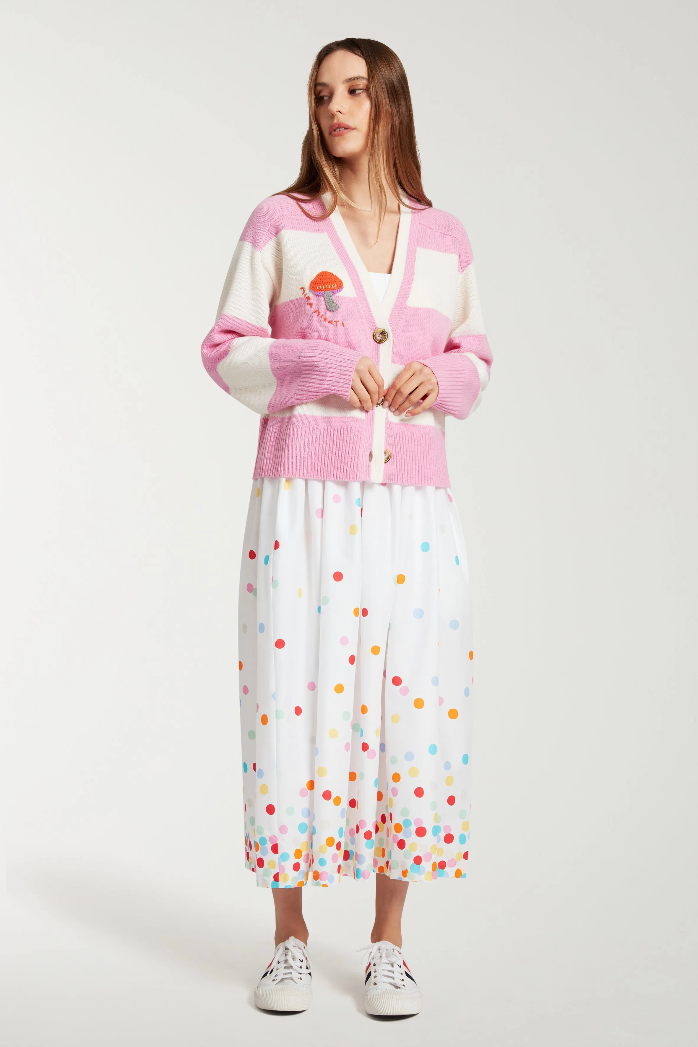 Embroidered Mushroom Cardigan