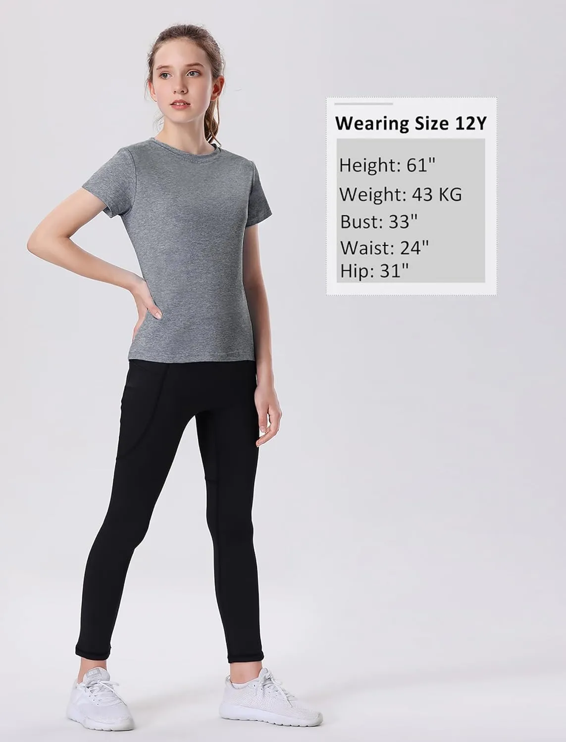 EXARUS 4 Pack Girls Athletic Shirts Quick Dry Short Sleeve Tshirts Crewneck Tee Workout Activewear Tops for Kids 8-16Y