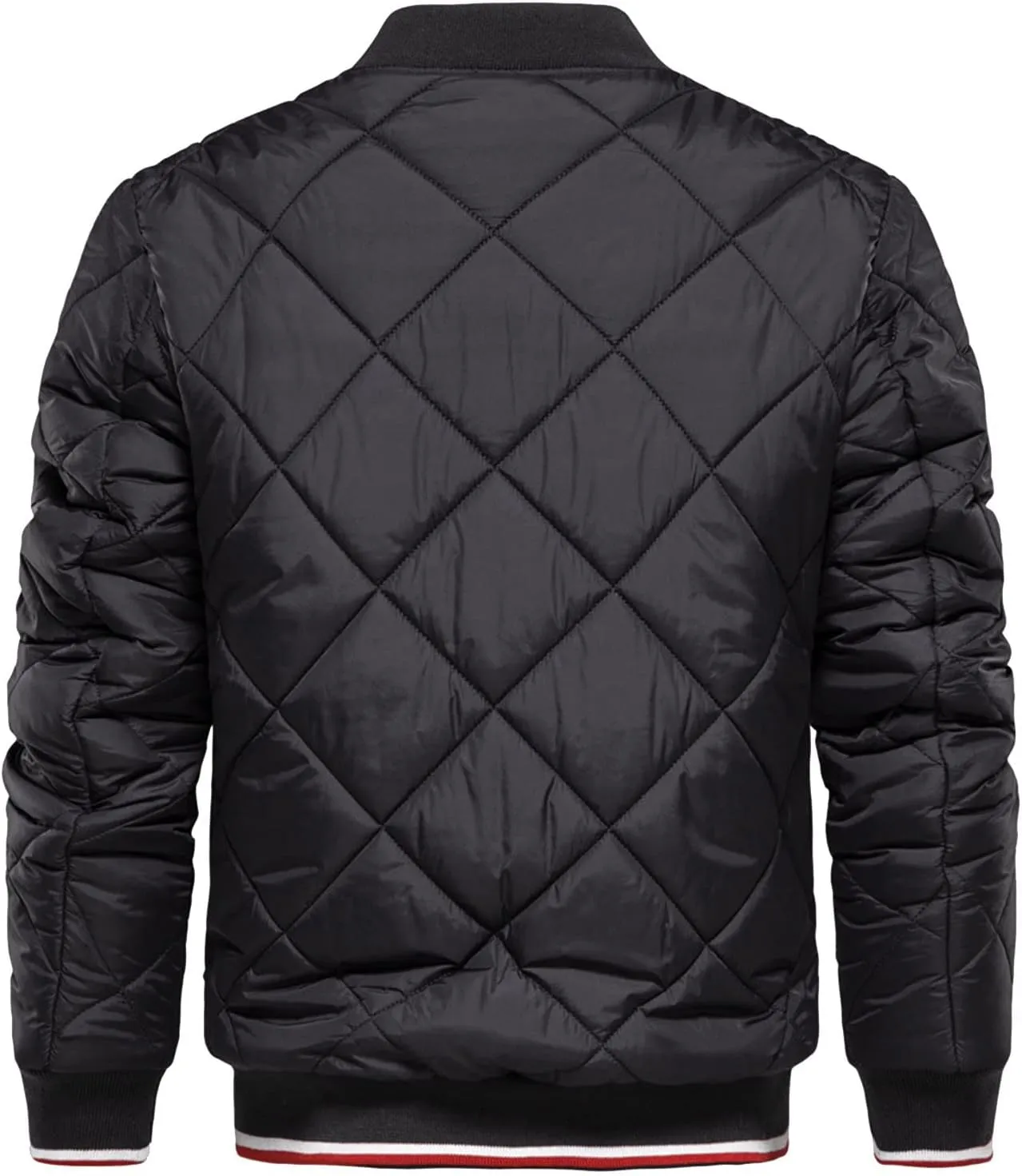 Febecool Winter Men's Stand Collar Cotton Jacket Solid Casual Cotton Jacket Zipper Cotton Jacket Men