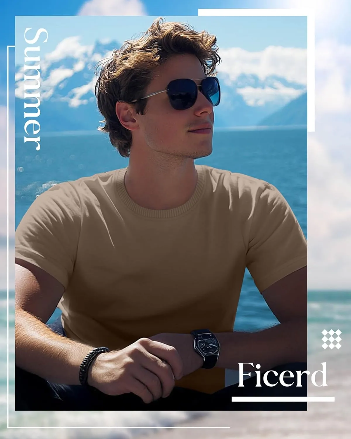 Ficerd 6 Pack Men's Big and Tall Shirts Short Sleeve Cotton Tee Summer Crew Neck Oversize Top Loose Fit Shirt Multipack