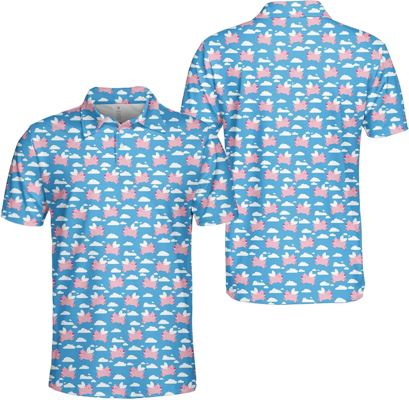 Funny Golf Shirts for Men Dry Fit, Tropical Hawaiian Golf Polo Shirt, Mens Golf Polos Golfing