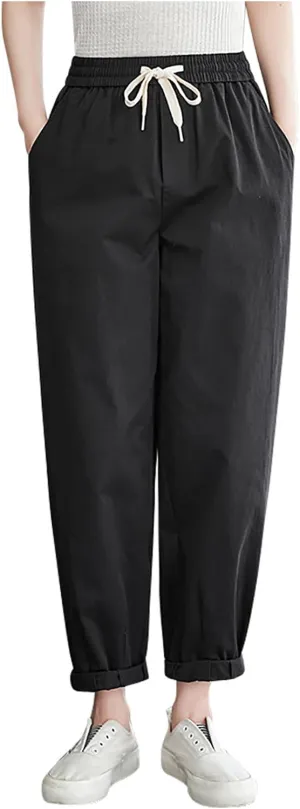 FZYLQY Cotton Linen Pants for Women Stright Leg Hight Waisted Palazzo Pants Loose Fit Summer Dressy Casual Trousers 2025
